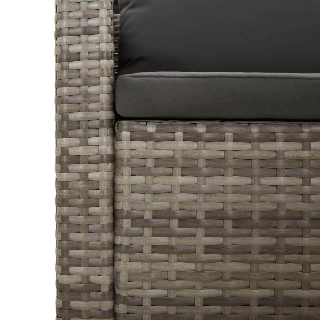 Salon de jardin 6 pcs avec coussins Gris Résine tressée