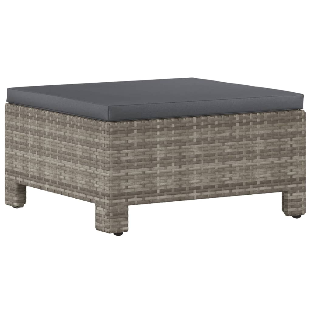 Salon de jardin 6 pcs avec coussins Gris Résine tressée