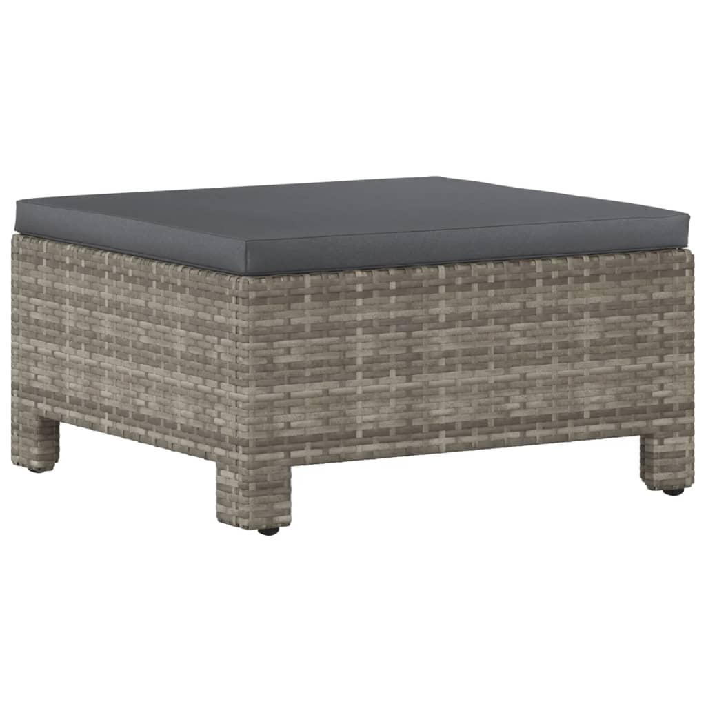 Salon de jardin 8 pcs avec coussins Gris Résine tressée