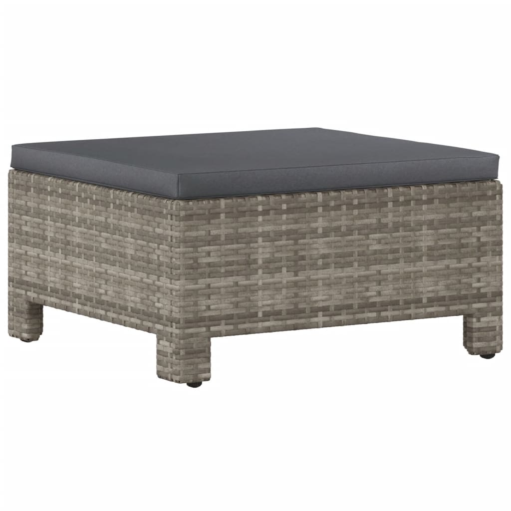 Salon de jardin 9 pcs avec coussins Gris Résine tressée