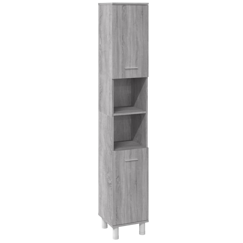 Ensemble d'armoires de salle de bain 3 pcs sonoma gris