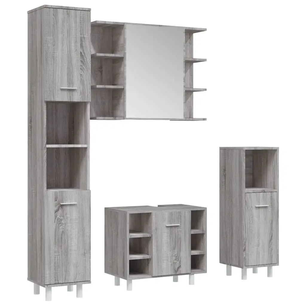Ensemble d’armoires de salle de bain 4 pcs sonoma gris - XIOS