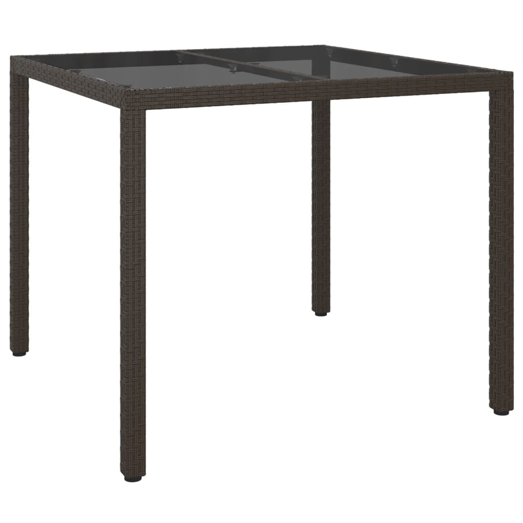 Ensemble à manger de jardin 5 pcs et coussins marron poly rotin