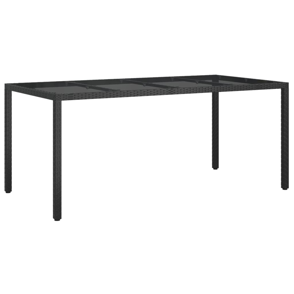 Ensemble à manger jardin 9pcs et coussins noir résine tressée