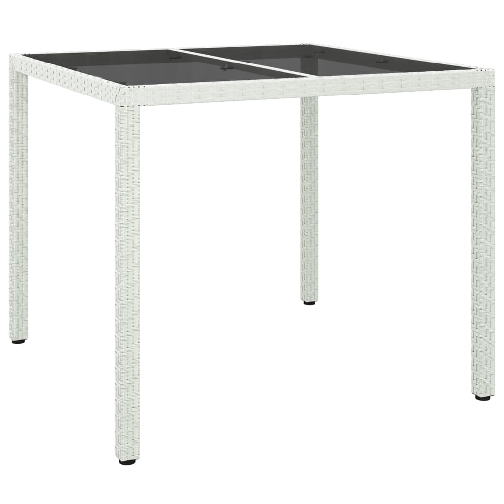 Ensemble à manger de jardin et coussins 5 pcs blanc poly rotin