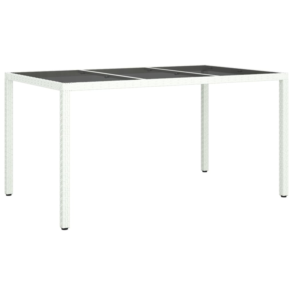 Ensemble à manger de jardin et coussins 5 pcs blanc poly rotin