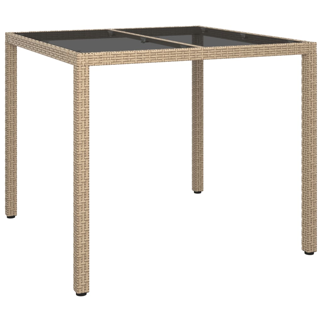 Ensemble à manger de jardin avec coussins 5pcs Beige poly rotin