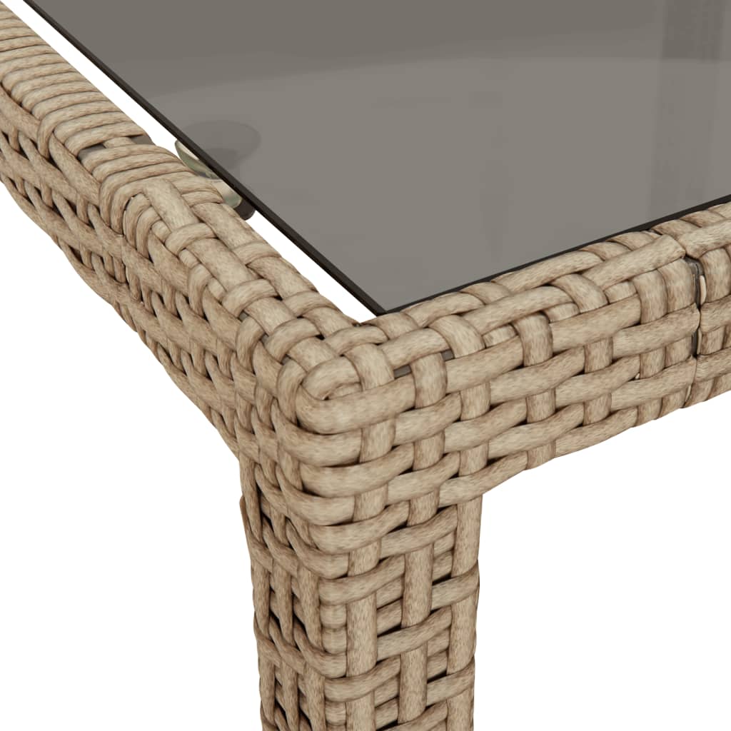 Ensemble à manger de jardin avec coussins 5pcs Beige poly rotin