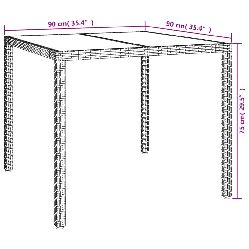 Ensemble à manger de jardin avec coussins 5pcs Beige poly rotin