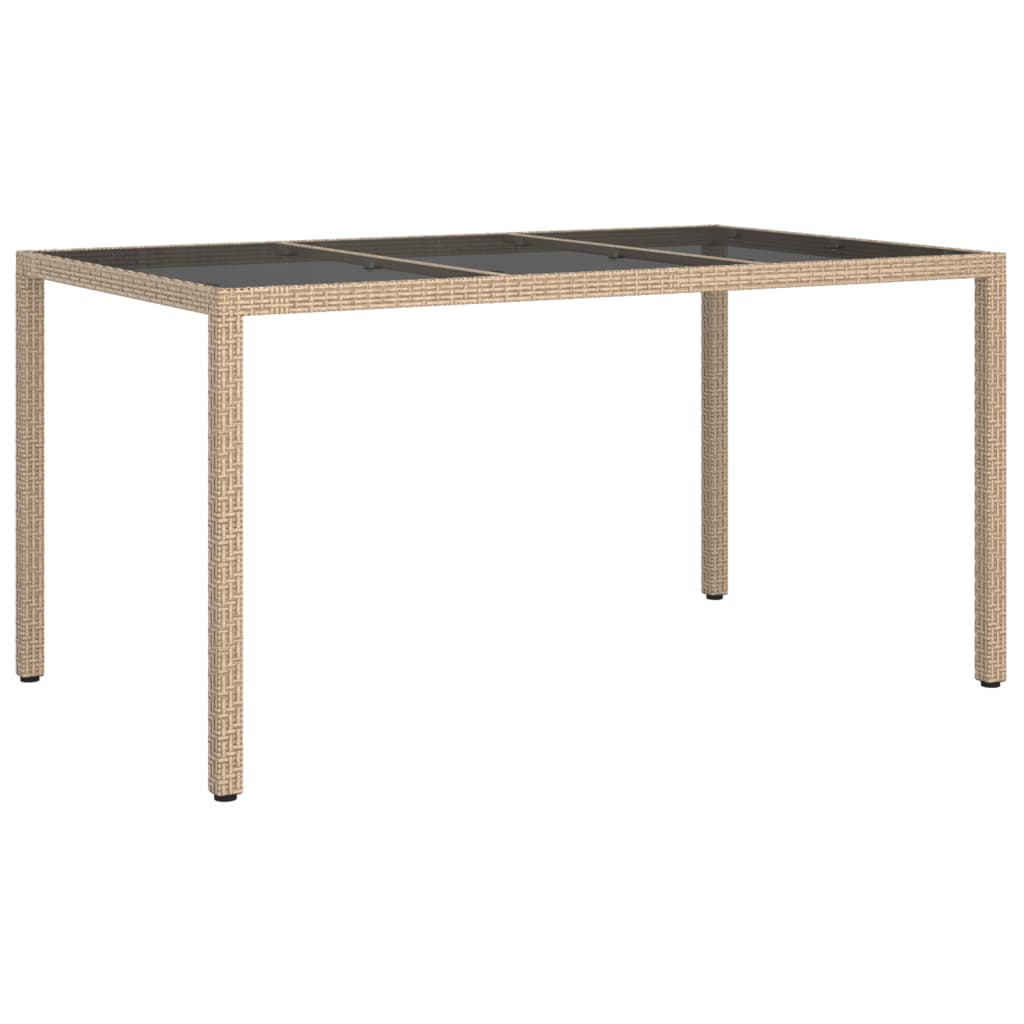 Ensemble à manger de jardin avec coussins 5pcs Beige poly rotin