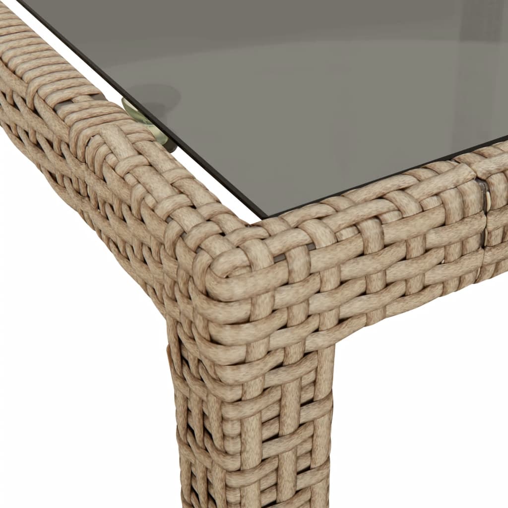 Ensemble à manger de jardin avec coussins 5pcs Beige poly rotin