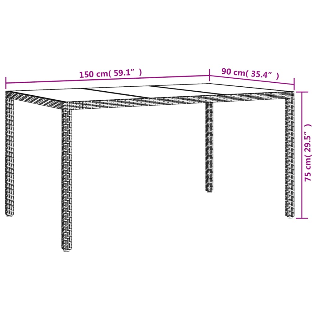 Ensemble à manger de jardin avec coussins 5pcs Beige poly rotin