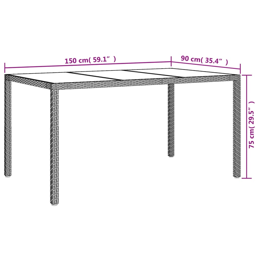 Ensemble à manger de jardin 5 pcs coussins gris résine tressée