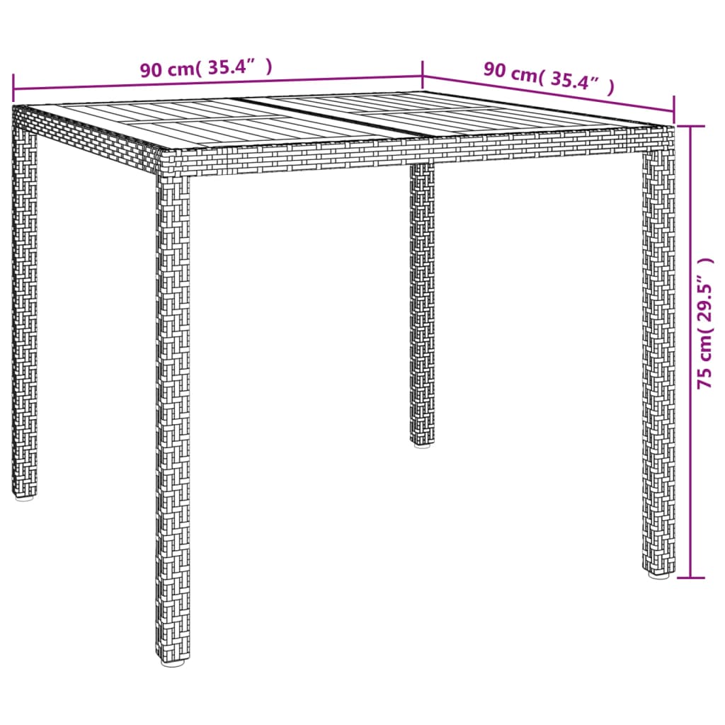 Ensemble à manger de jardin coussins 5pcs Noir Résine tressée