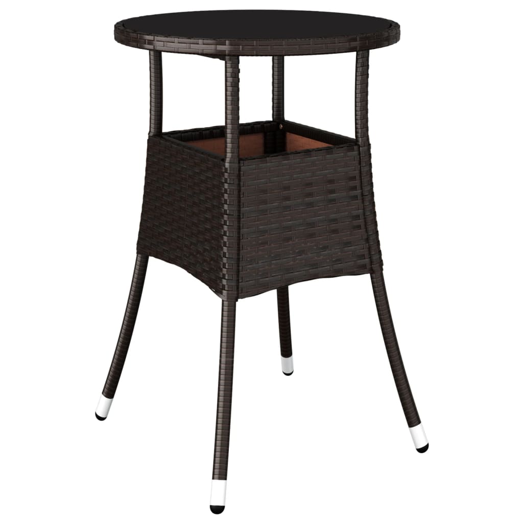 Ensemble de bistro de jardin 5 pcs coussins marron poly rotin