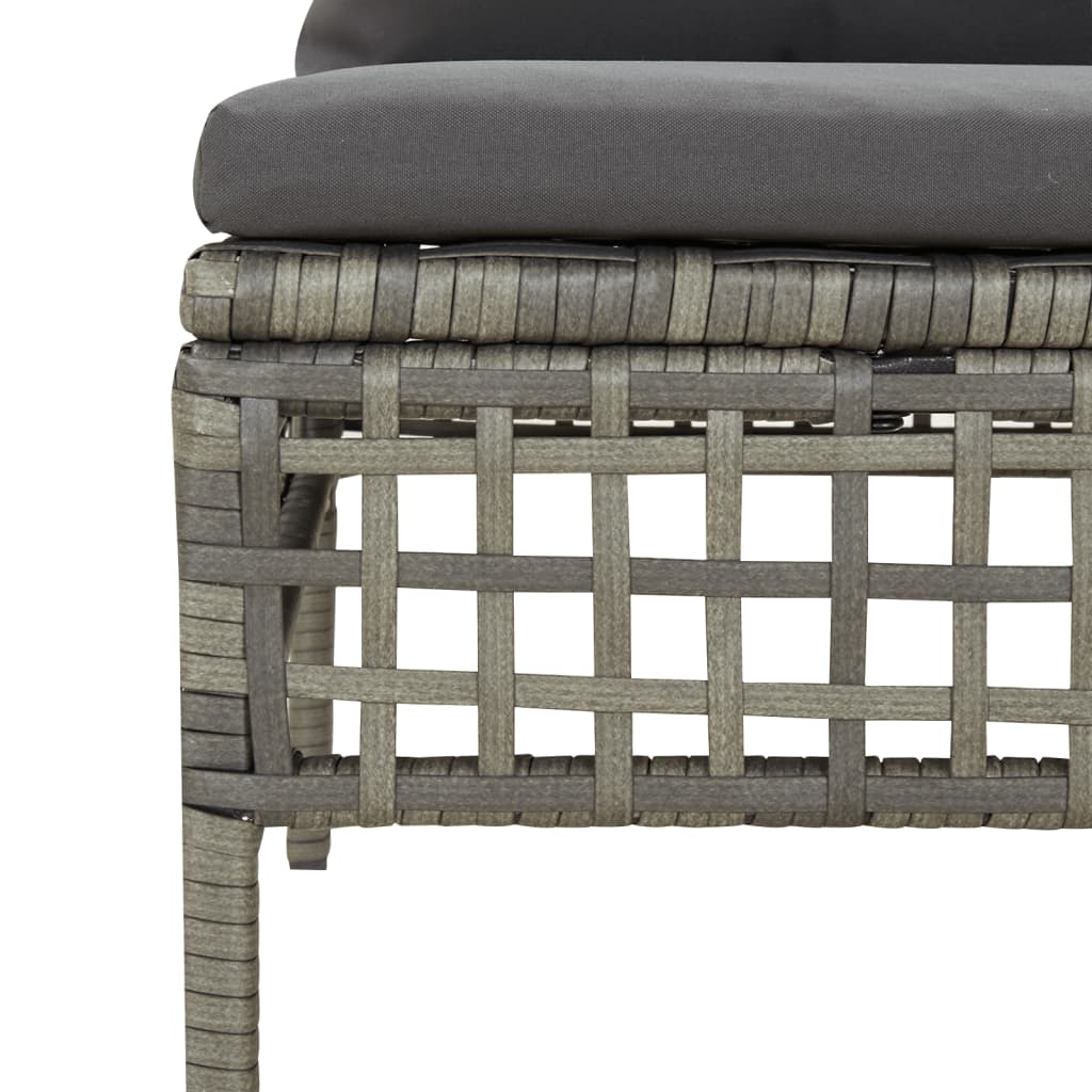 Salon de jardin 6 pcs avec coussins Gris Résine tressée