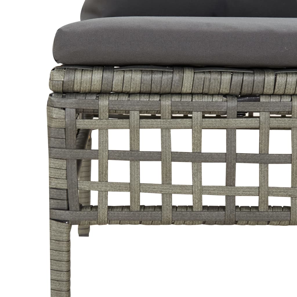 Salon de jardin 6 pcs avec coussins Gris Résine tressée