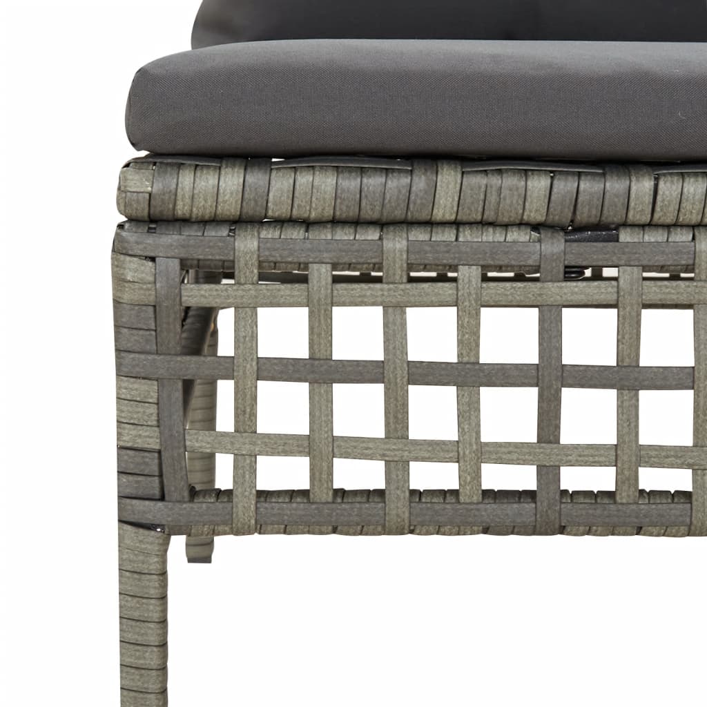 Salon de jardin 6 pcs avec coussins Gris Résine tressée