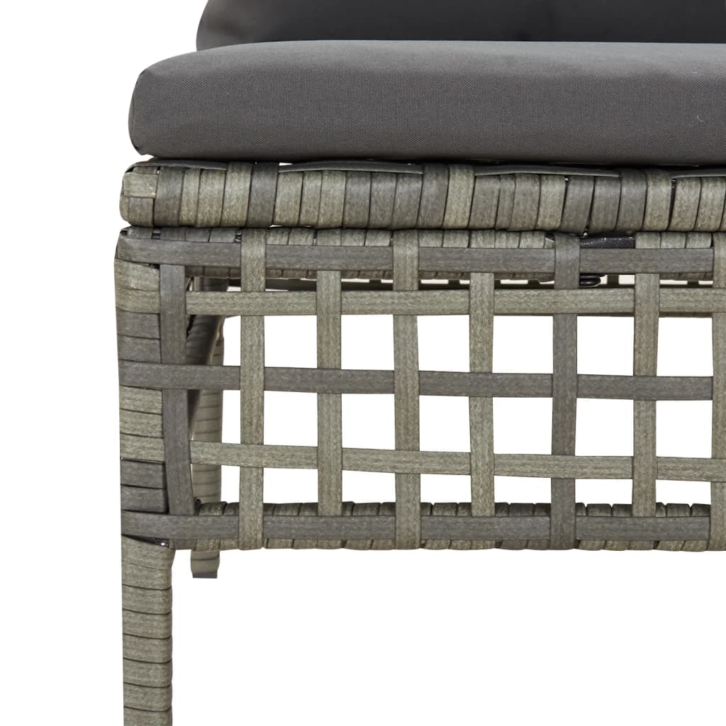 Salon de jardin 6 pcs avec coussins Gris Résine tressée