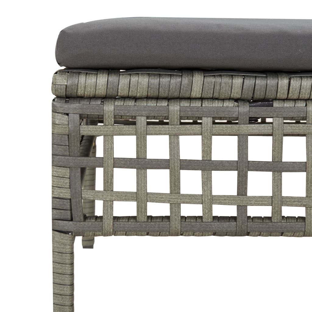 Salon de jardin 6 pcs avec coussins Gris Résine tressée