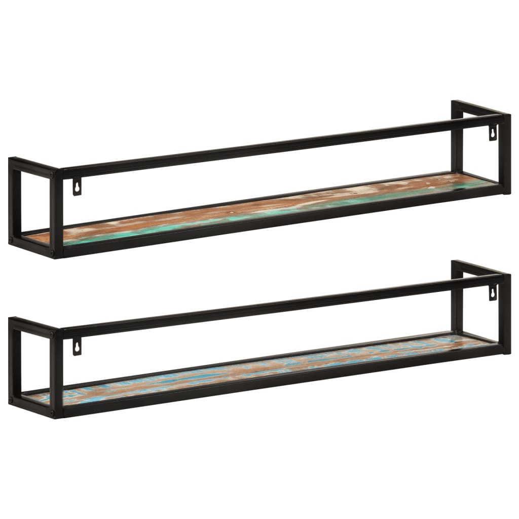 Étagères murales 2 pcs 110x17x17cm bois récupération massif/fer - XIOS