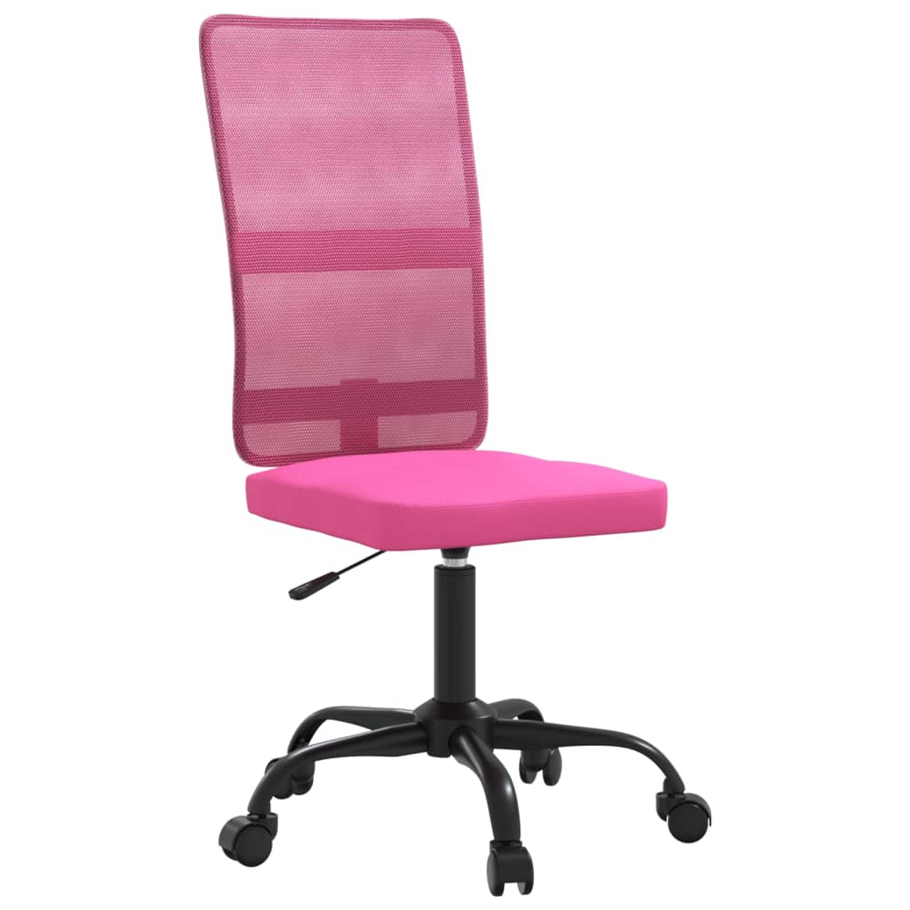 Chaise de bureau réglable en hauteur rose tissu en maille - XIOS