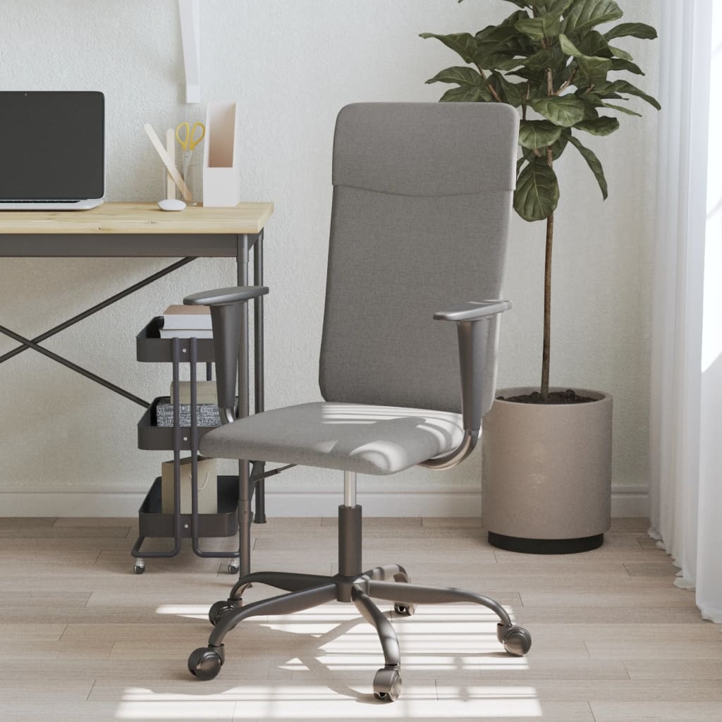 Chaise de bureau réglable en hauteur gris foncé tissu Chaises de bureau vidaXL