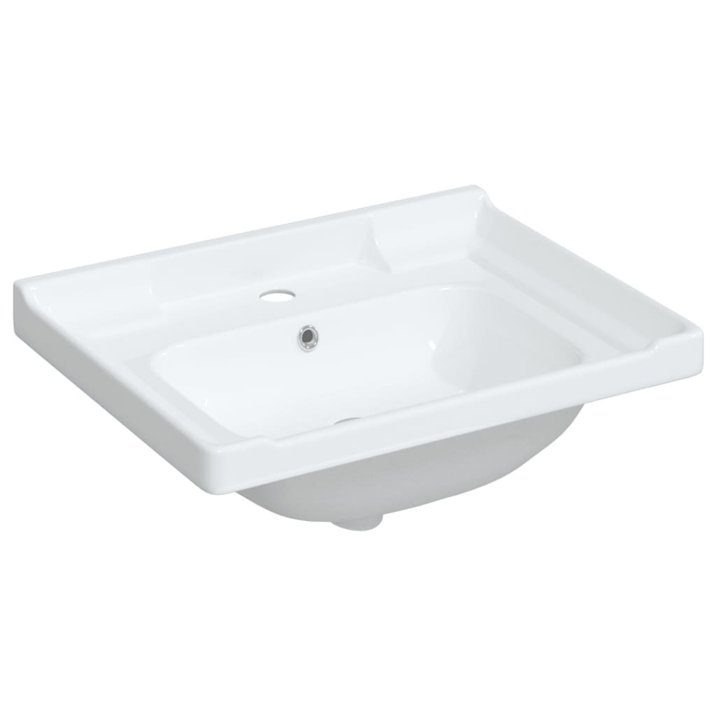 Évier de salle de bain blanc 61x48x23cm rectangulaire céramique Lavabos vidaXL