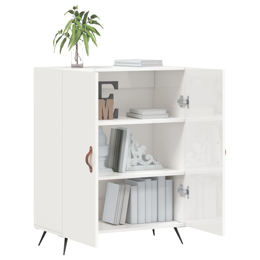 Buffet Blanc brillant 69,5x34x90 cm Bois d'ingénierie - XIOS