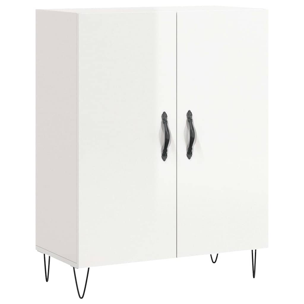 Buffet Blanc brillant 69,5x34x90 cm Bois d'ingénierie - XIOS
