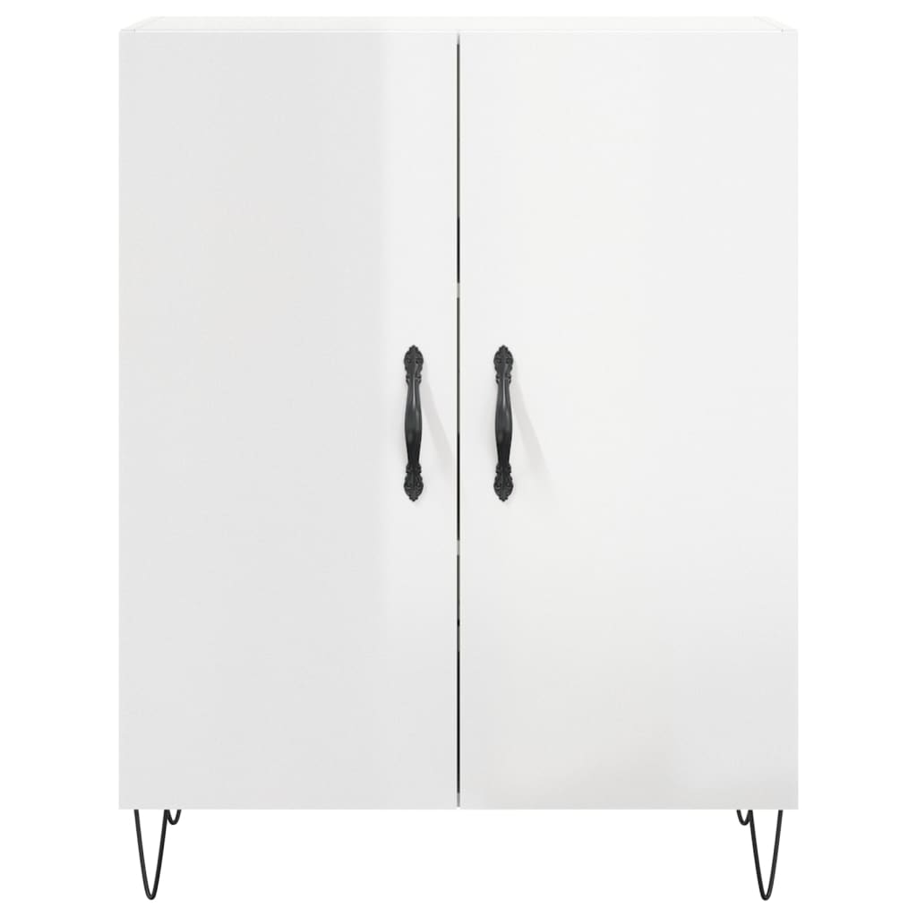 Buffet Blanc brillant 69,5x34x90 cm Bois d'ingénierie - XIOS