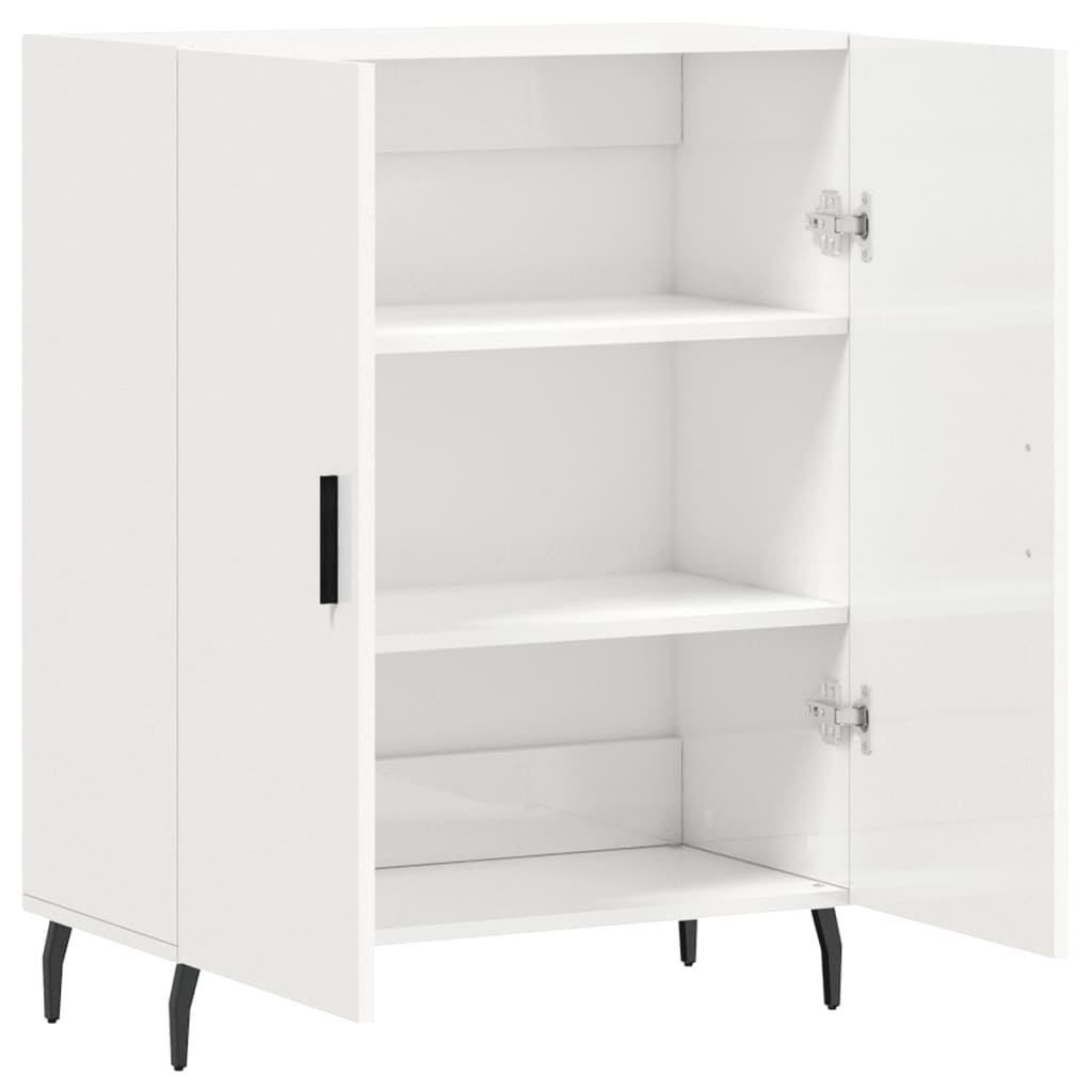 Buffet Blanc brillant 69,5x34x90 cm Bois d'ingénierie - XIOS