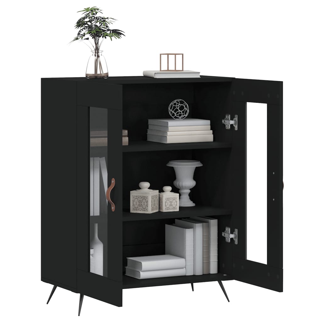 Buffet noir 69,5x34x90 cm bois d'ingénierie - XIOS