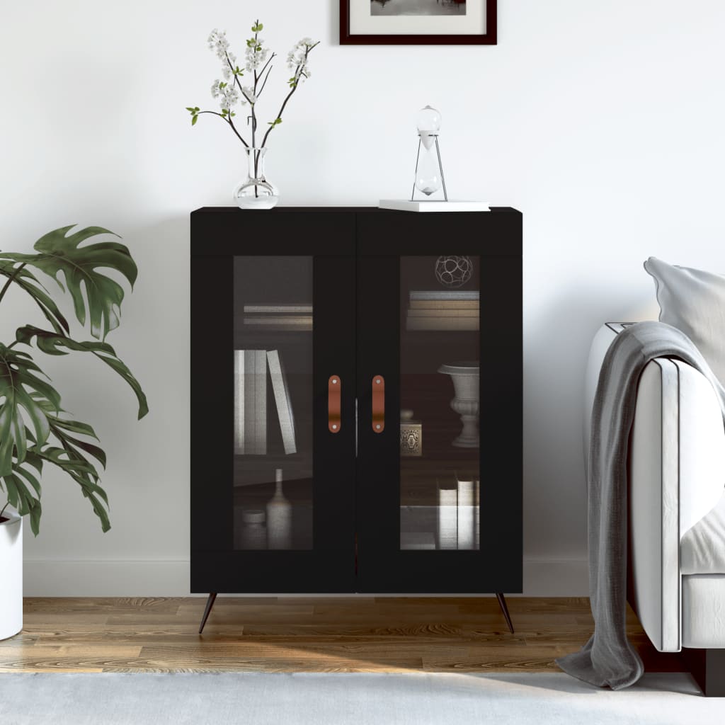 Buffet noir 69,5x34x90 cm bois d'ingénierie - XIOS