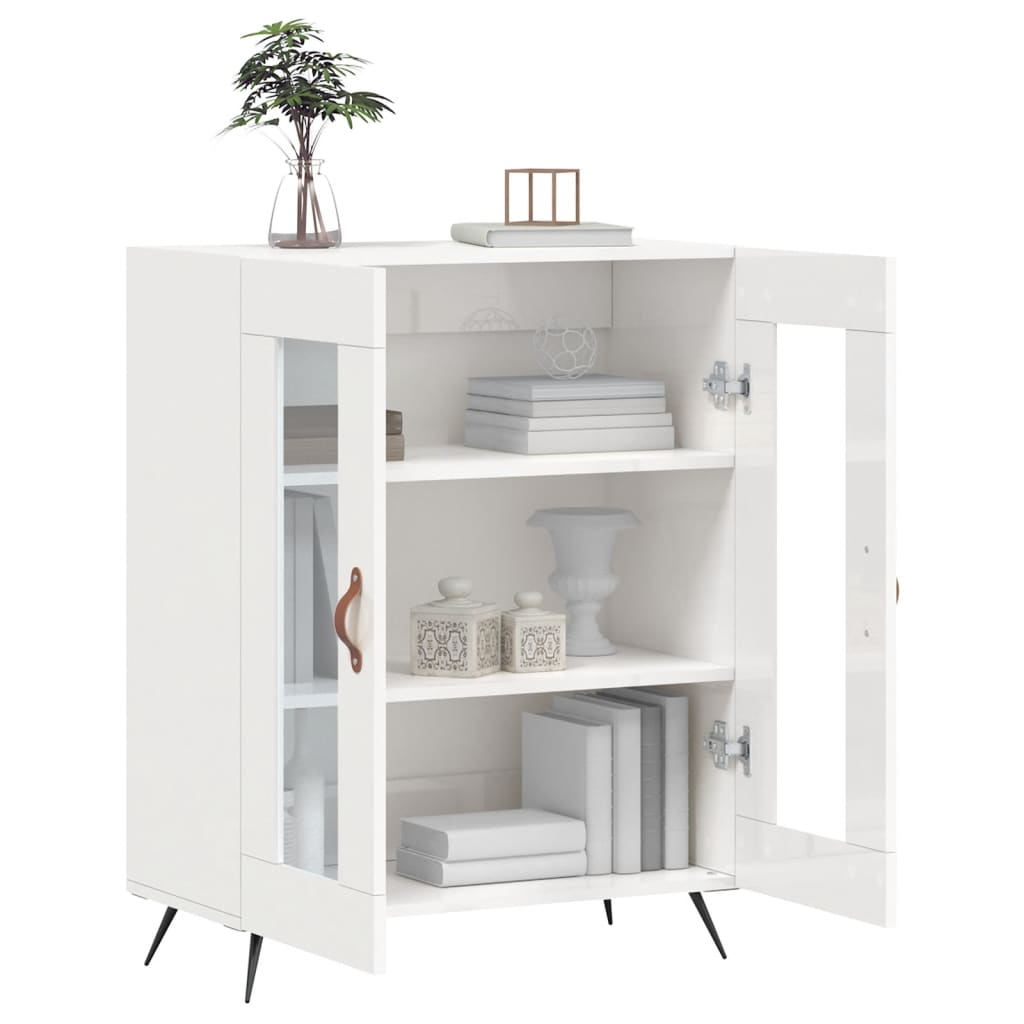 Buffet Blanc brillant 69,5x34x90 cm Bois d'ingénierie - XIOS