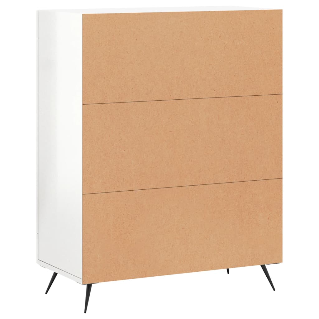 Buffet Blanc brillant 69,5x34x90 cm Bois d'ingénierie - XIOS