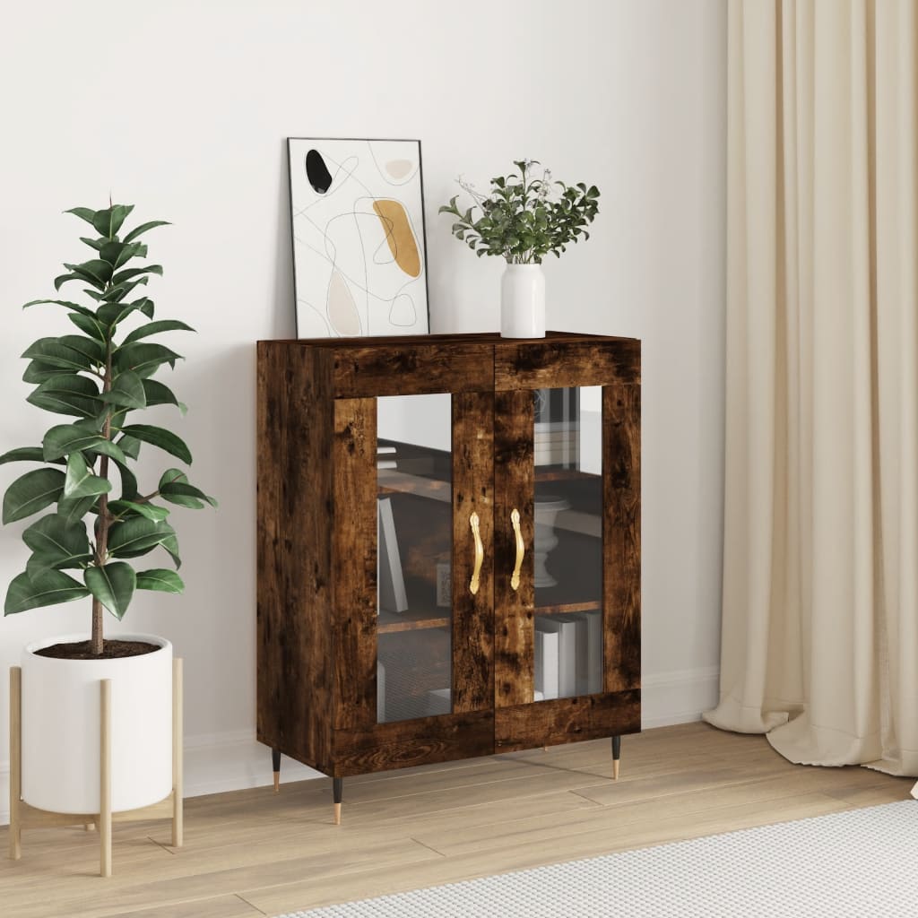 Buffet chêne fumé 69,5x34x90 cm bois d'ingénierie - XIOS