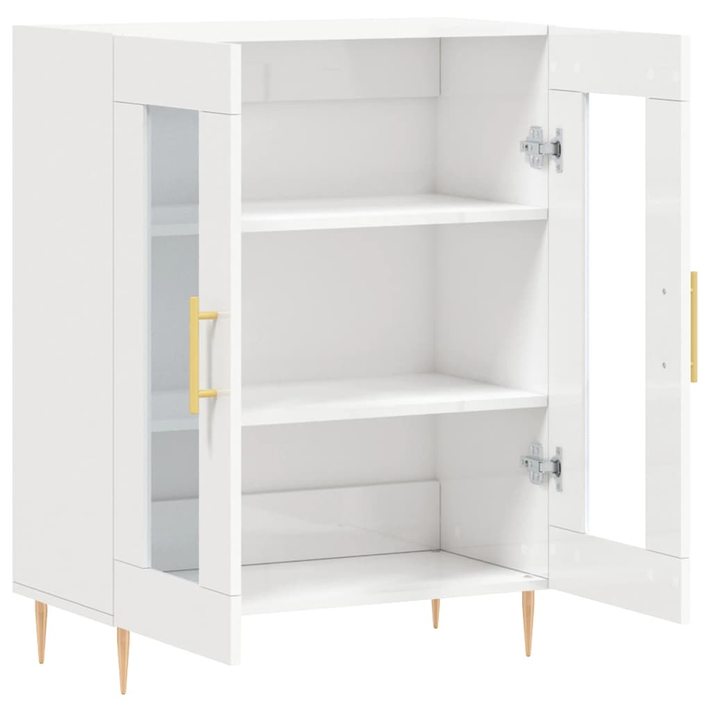 Buffet Blanc brillant 69,5x34x90 cm Bois d'ingénierie - XIOS