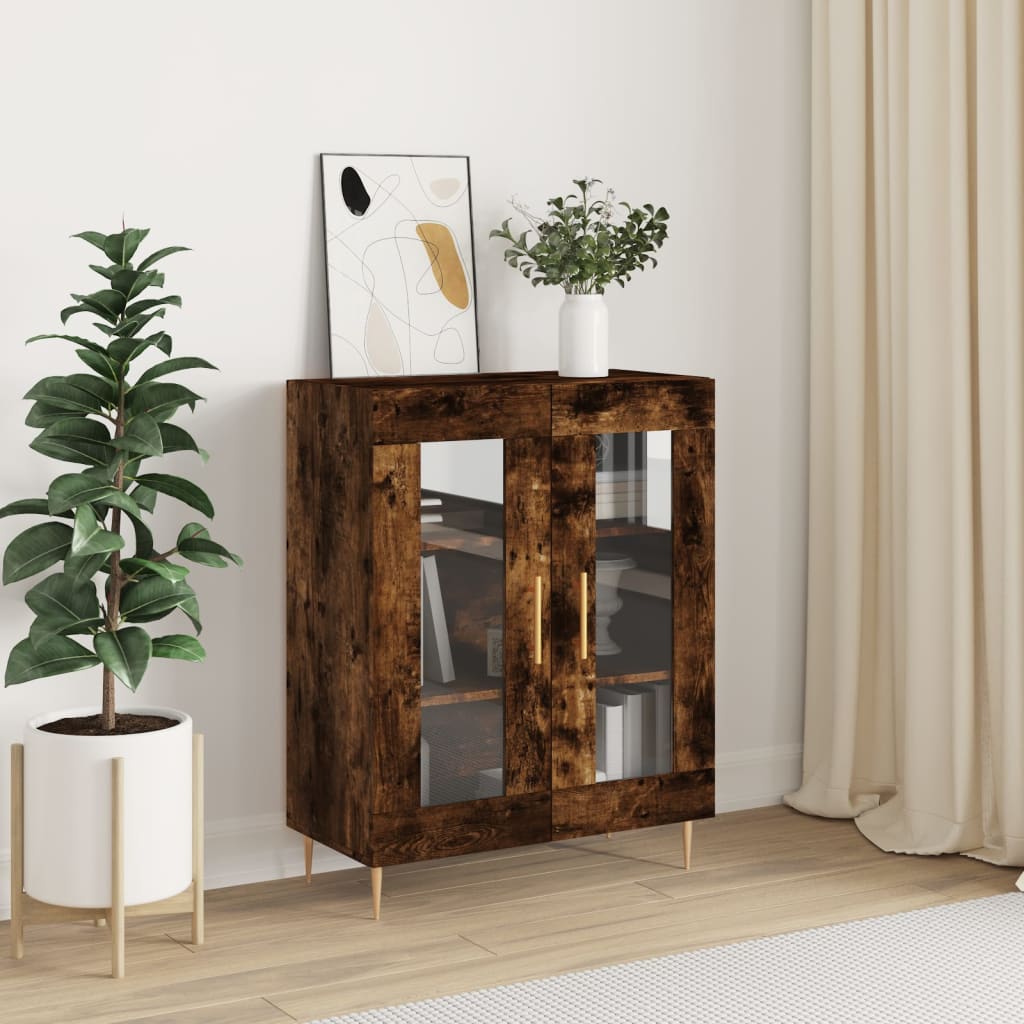 Buffet chêne fumé 69,5x34x90 cm bois d'ingénierie - XIOS