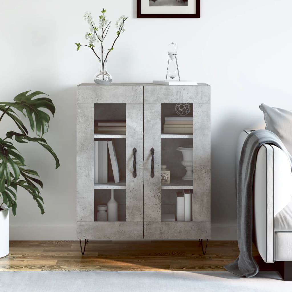 Buffet gris béton 69,5x34x90 cm bois d'ingénierie - XIOS