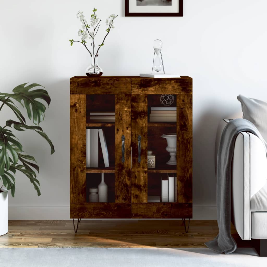 Buffet chêne fumé 69,5x34x90 cm bois d'ingénierie - XIOS