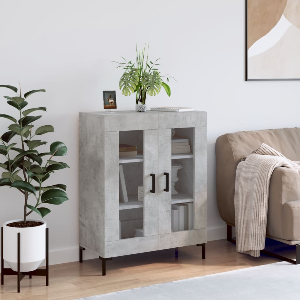 Buffet gris béton 69,5x34x90 cm bois d'ingénierie - XIOS