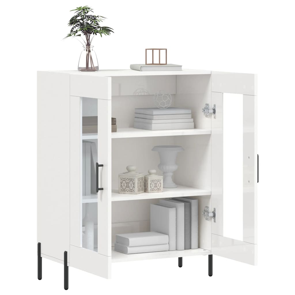 Buffet Blanc brillant 69,5x34x90 cm Bois d'ingénierie - XIOS