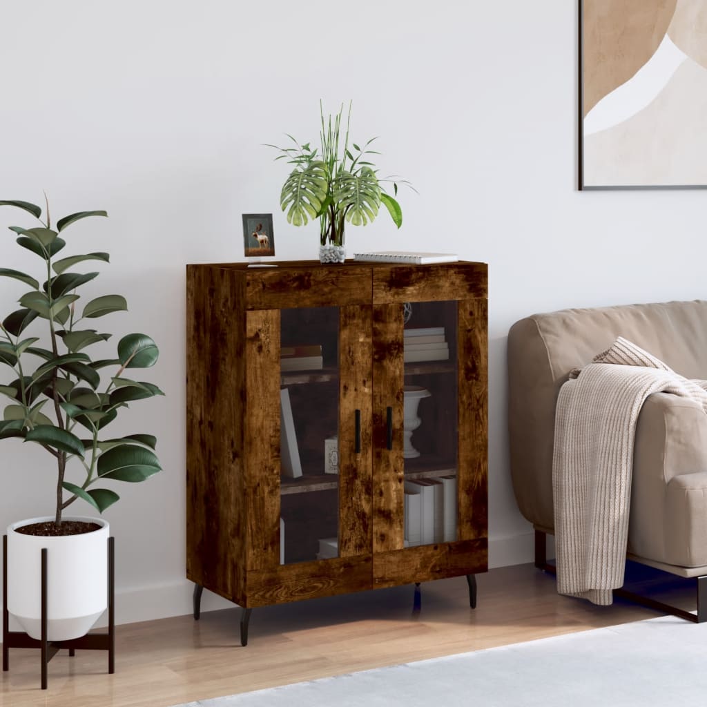 Buffet chêne fumé 69,5x34x90 cm bois d'ingénierie - XIOS