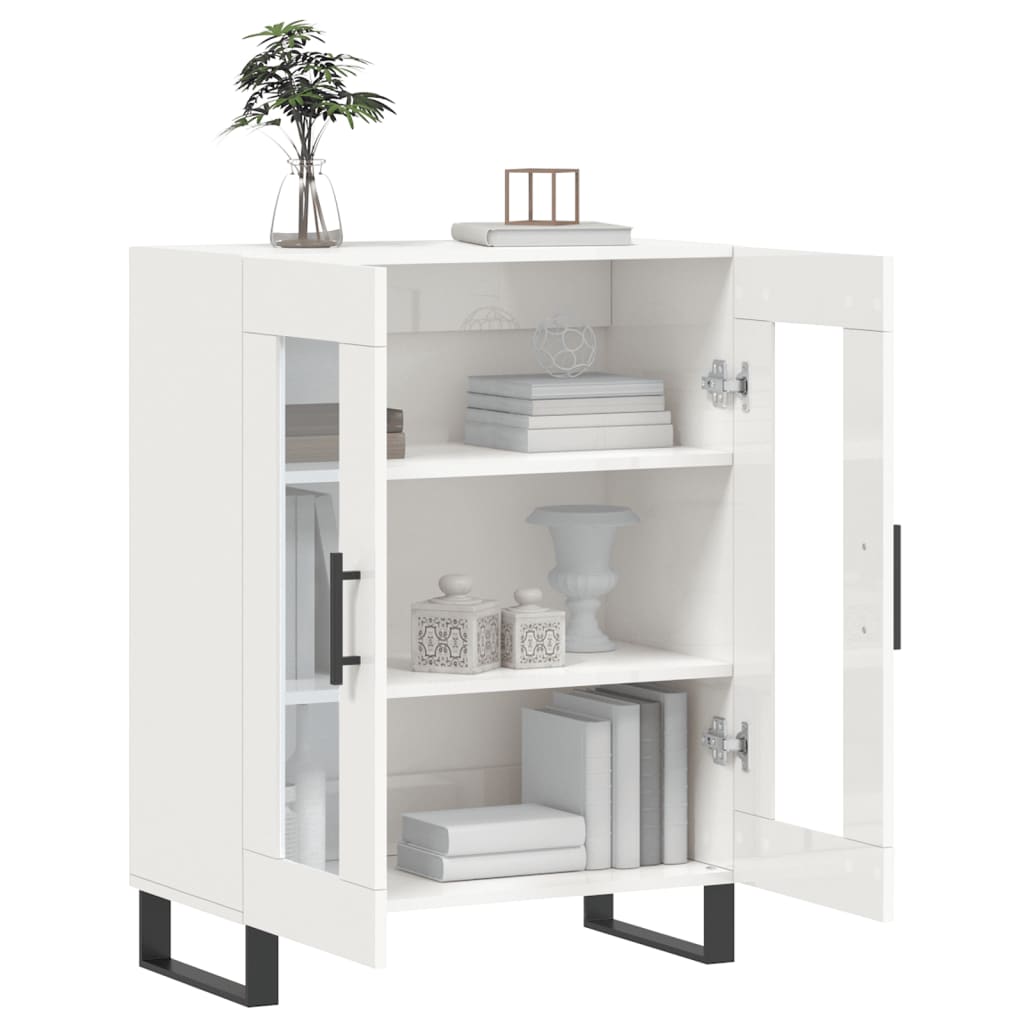 Buffet Blanc brillant 69,5x34x90 cm Bois d'ingénierie - XIOS