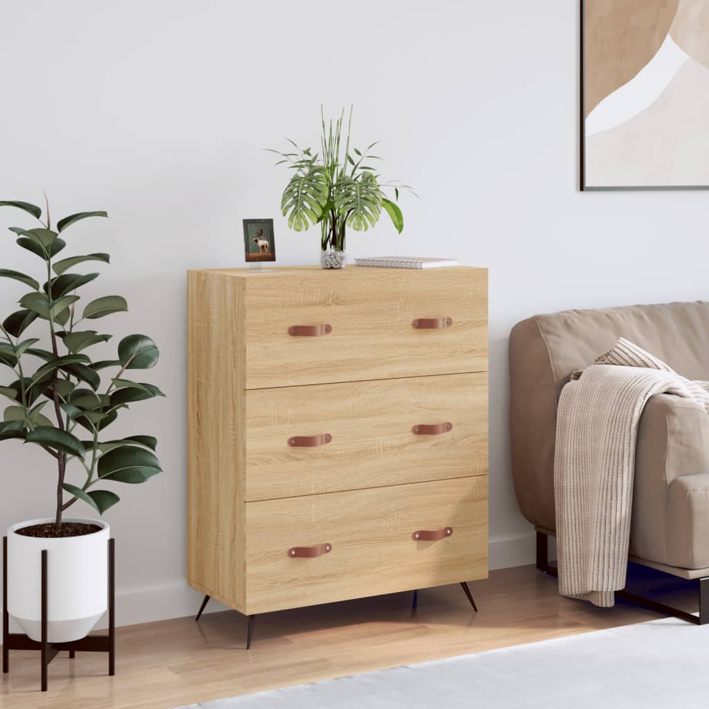 Commode chêne sonoma 69,5 x 34 x 90 cm bois d'ingénierie - XIOS