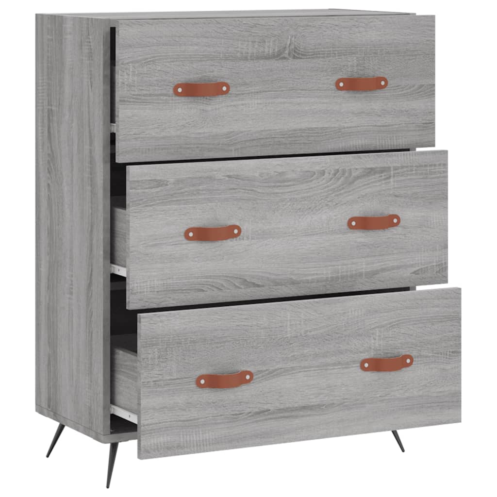 Commode sonoma gris 69,5 x 34 x 90 cm bois d'ingénierie - XIOS