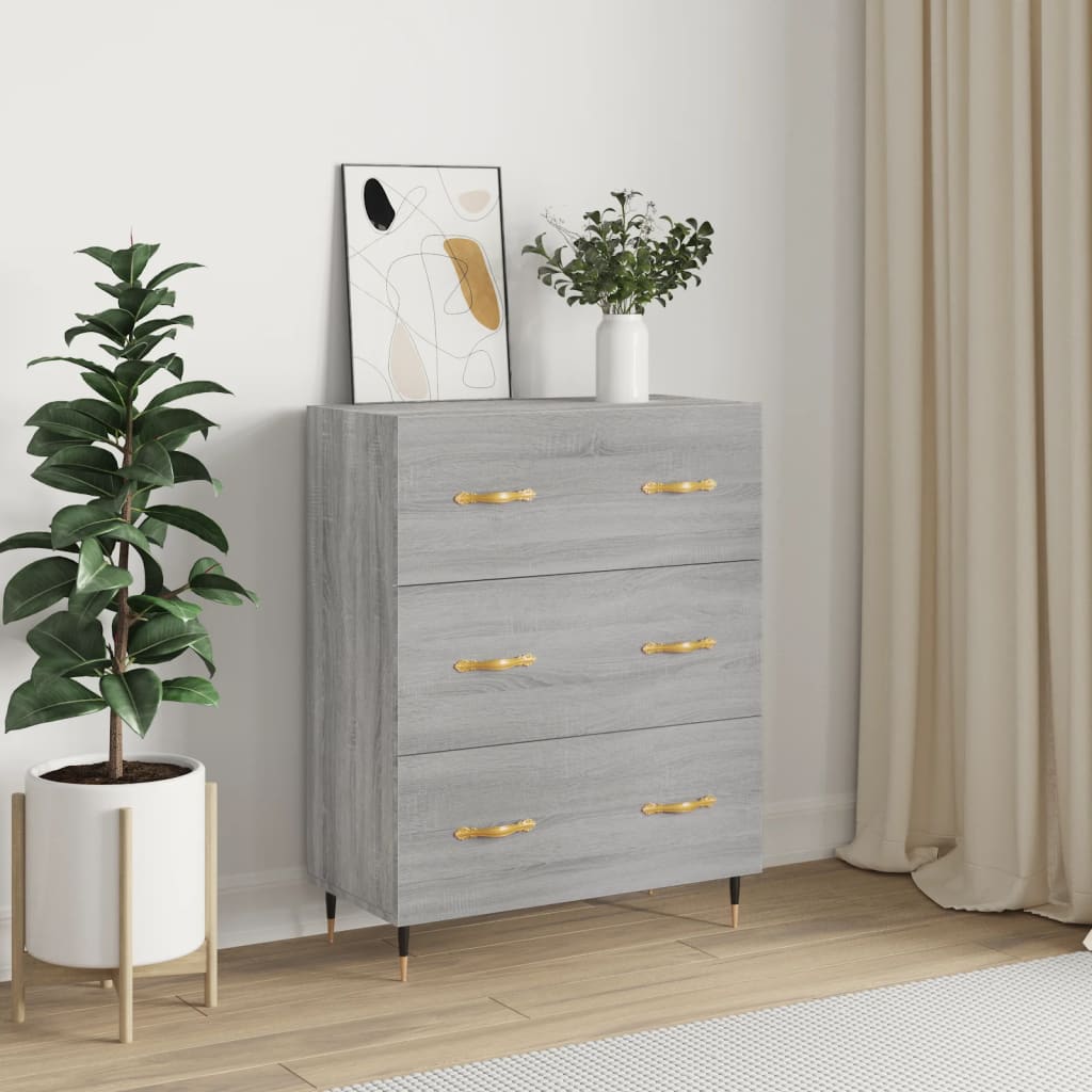 Buffet sonoma gris 69,5x34x90 cm bois d'ingénierie - XIOS