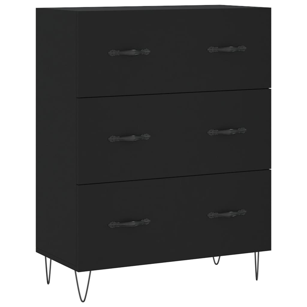Buffet noir 69,5x34x90 cm bois d'ingénierie - XIOS