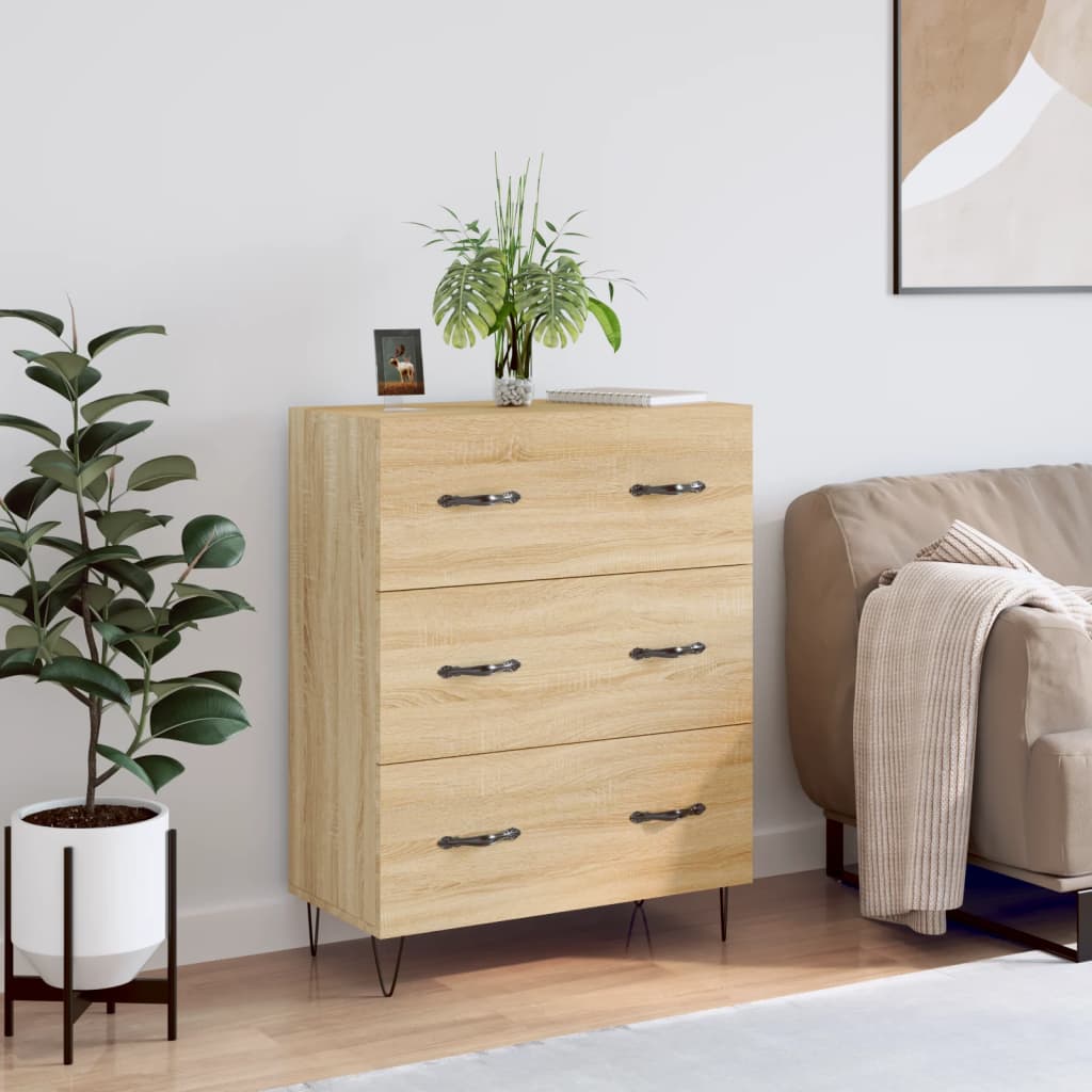 Buffet chêne sonoma 69,5x34x90 cm bois d'ingénierie - XIOS